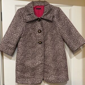 Stylish Leopard Print Pea Coat